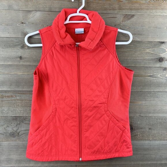 Columbia Womens Vest Perfect Mix Quilted Fleece Full Zip Pockets Outdoor Medium - Picture 1 of 8